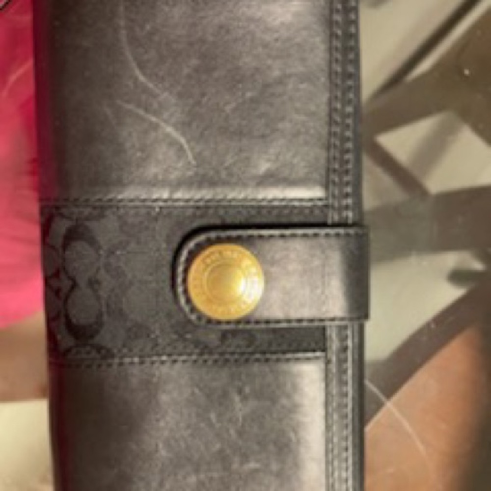 Coach Black Fabric leather wallet - Picture 2 of 8
